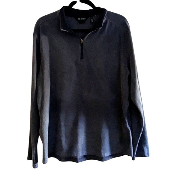 MONDETTA OUTDOOR PROJECT-MENS BLUE SOFT PULLOVER HALF ZIP-UP CLOSUTRE SIZE LARGE - Picture 2 of 8